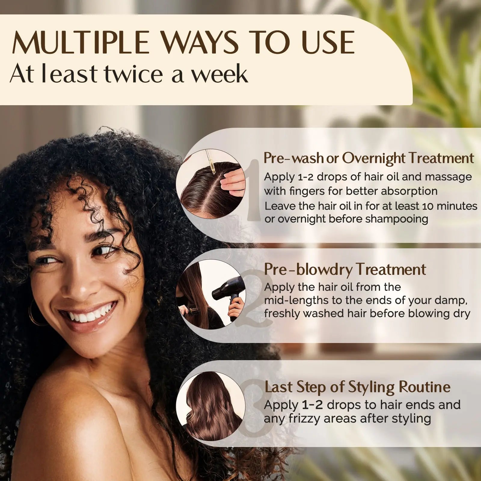 100% Natural Organic Rosemary Castor Hair Anti-Thinning Hair Oil - YANIBEST