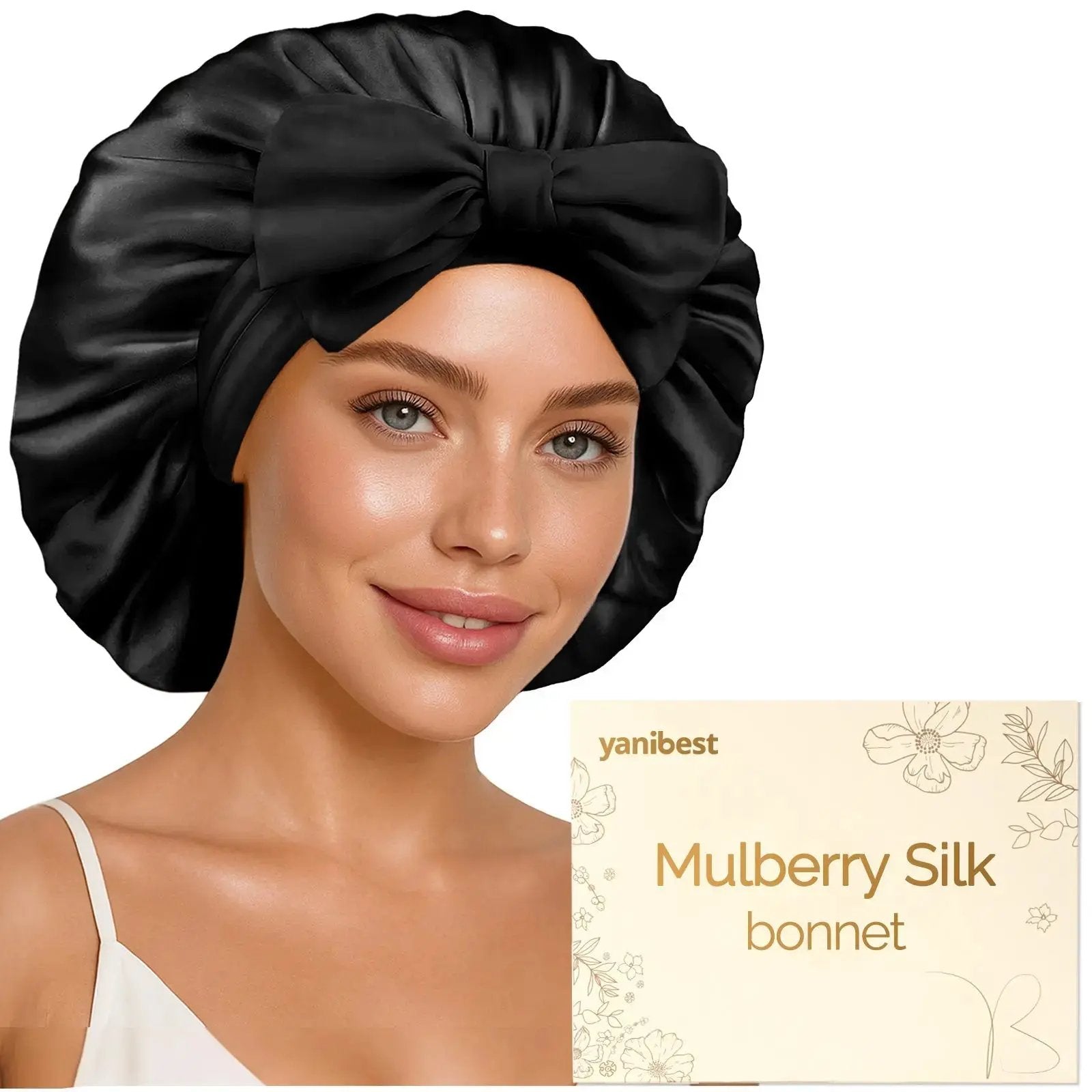 Mulberry Silk Bonnet with Tie Band YANIBEST 37.99