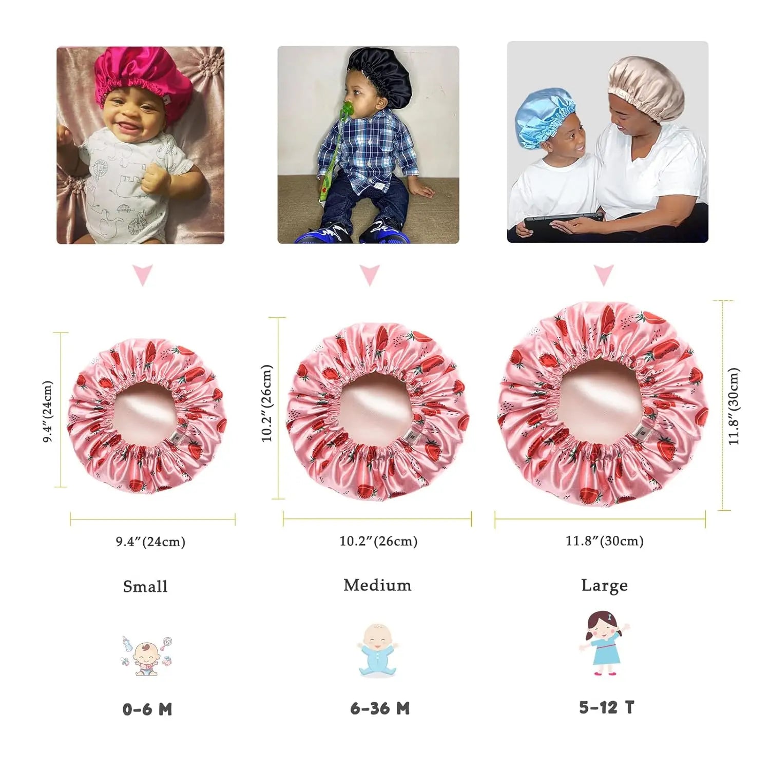 Baby Double Layer Butter-Satin™ Bonnet| Strawberry YANIBEST