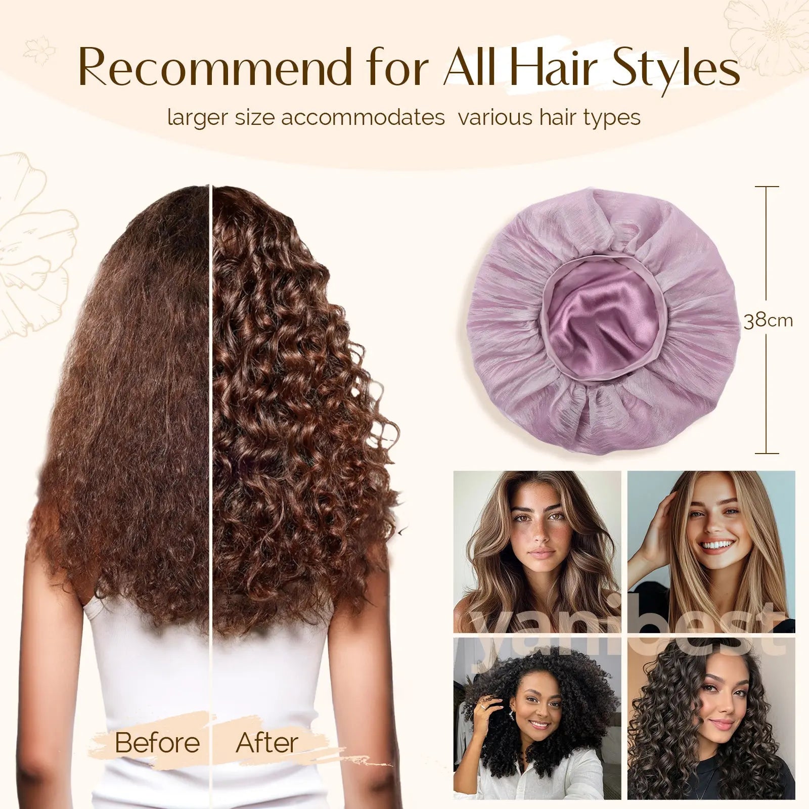 Breeze Bonnet Wide Band Double Layer Satin Lined Bonnet YANIBEST