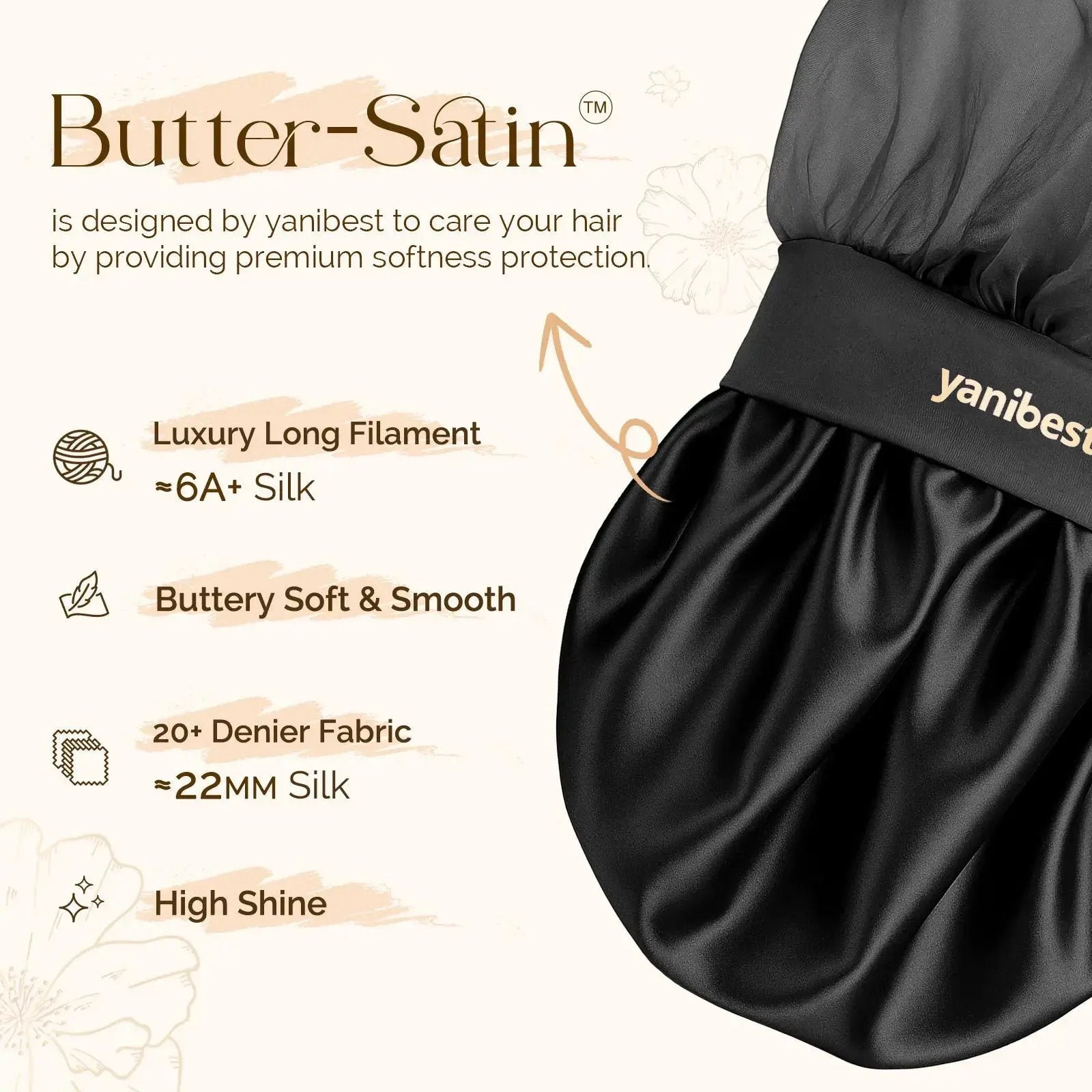Breeze Bonnet Wide Band Double Layer Satin Lined Bonnet YANIBEST