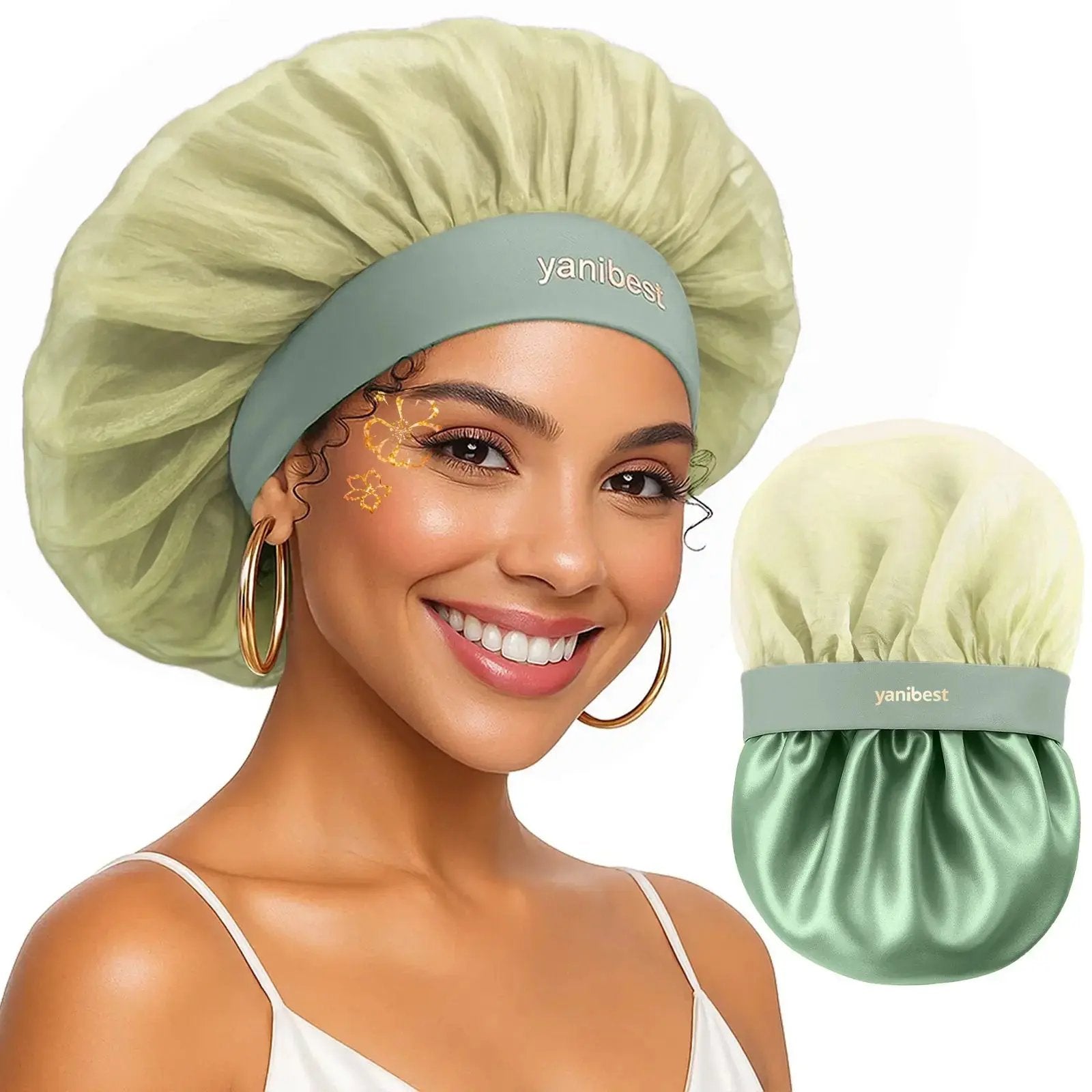 Breeze Bonnet Wide Band Double Layer Satin Lined Bonnet YANIBEST
