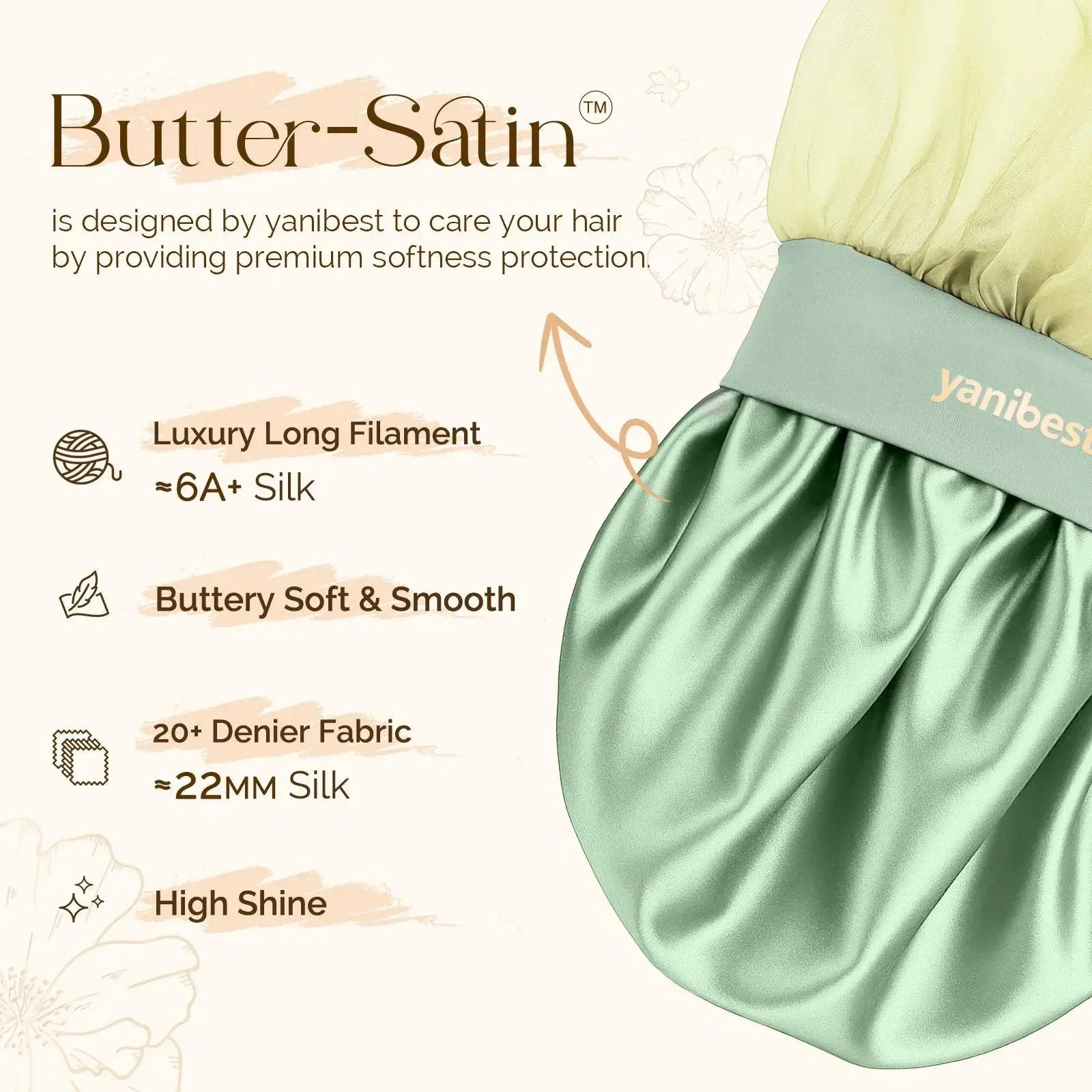 Breeze Bonnet Wide Band Double Layer Satin Lined Bonnet YANIBEST