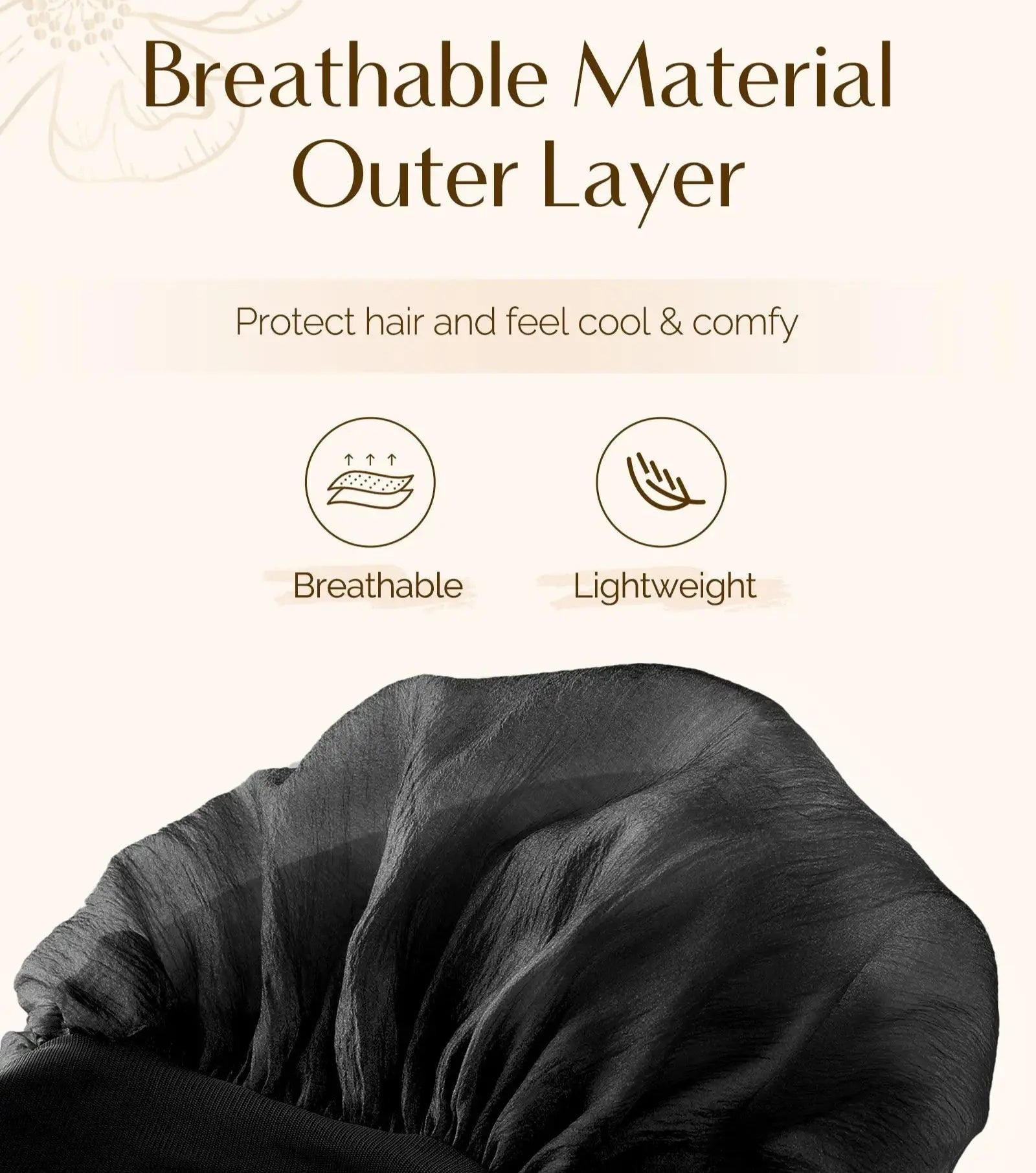 Breeze Bonnet Tie Band Satin Bonnet Breathable, Lightweight YANIBEST