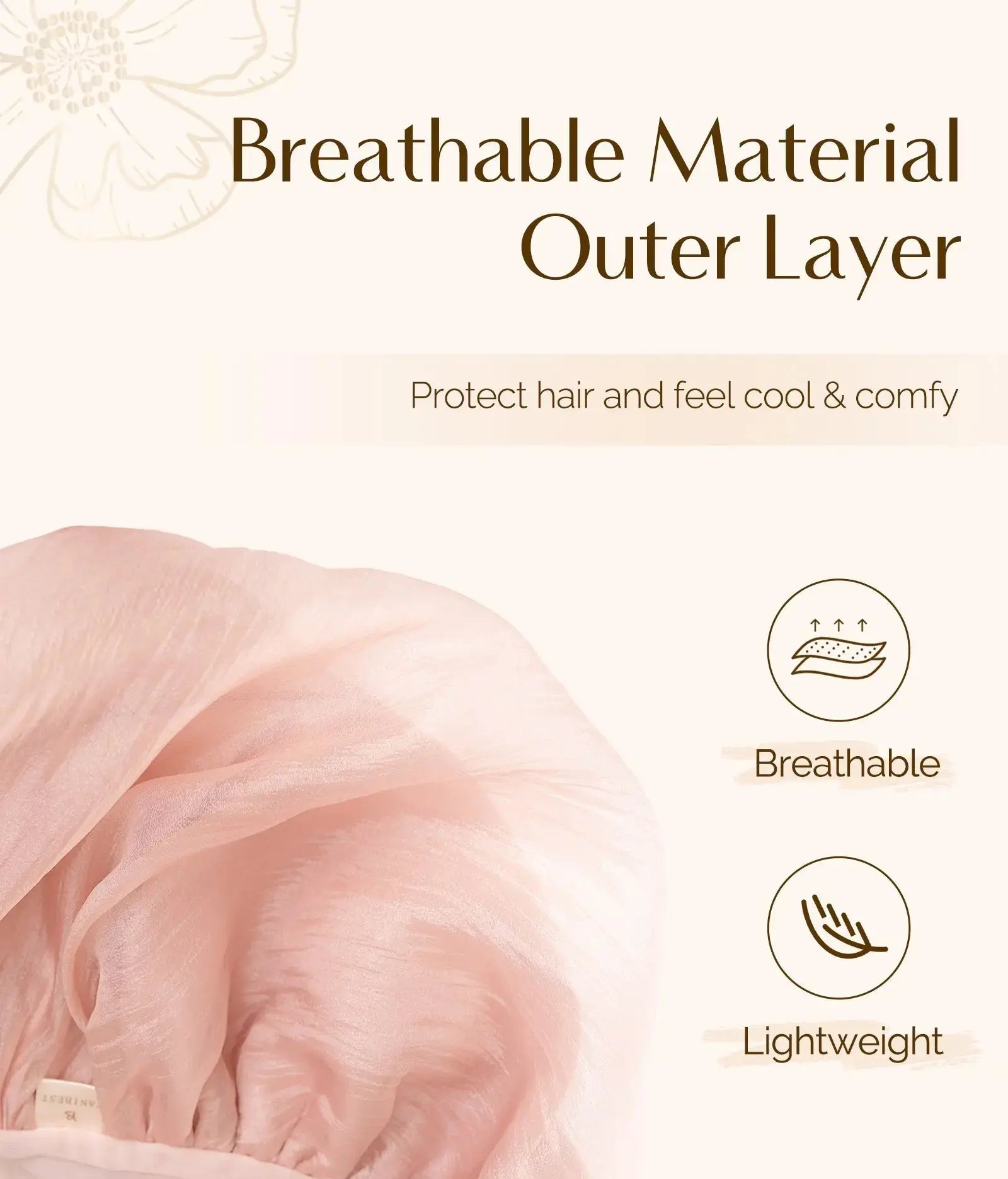 Breeze Bonnet Tie Band Satin Bonnet Breathable, Lightweight YANIBEST