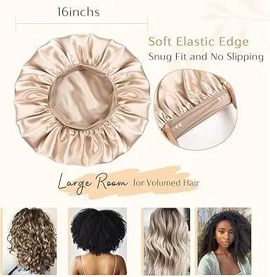 Butter Satin Bonnet Wide Band - Champagne Beige YANIBEST