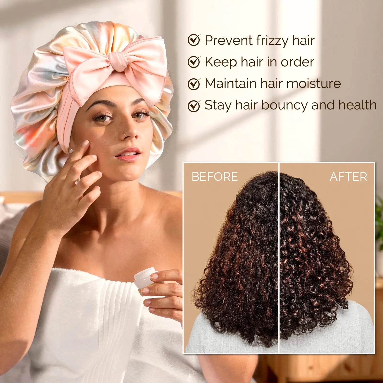 Butter-Satin Bonnet| Citrus Dusk YANIBEST