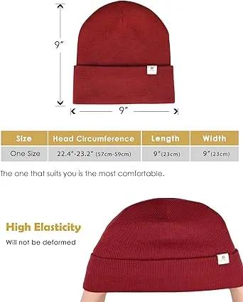 Butter Satin Lined Knit Skull Beanie - Wine Red YANIBEST