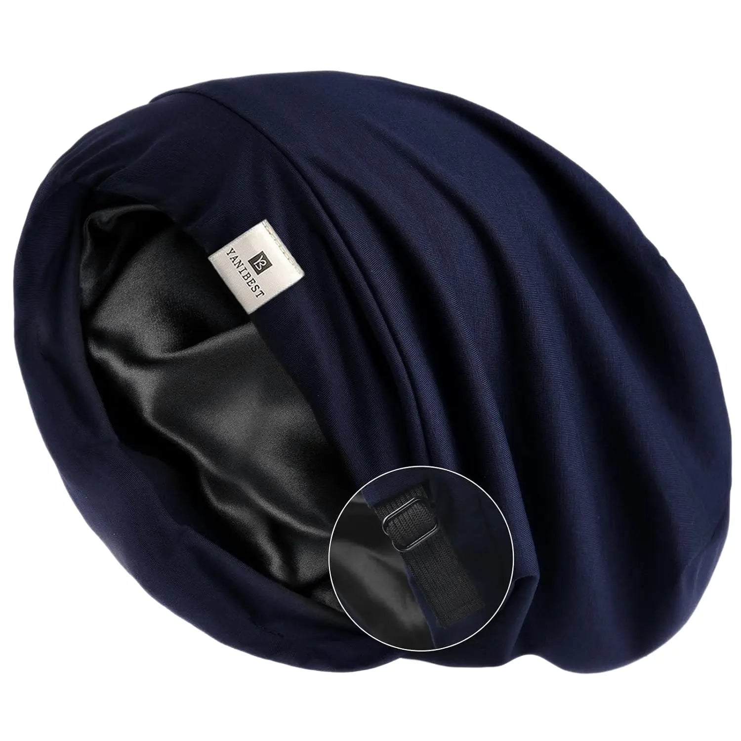 Butter Satin Lined Slouchy Cap - Navy Blue YANIBEST 18.99