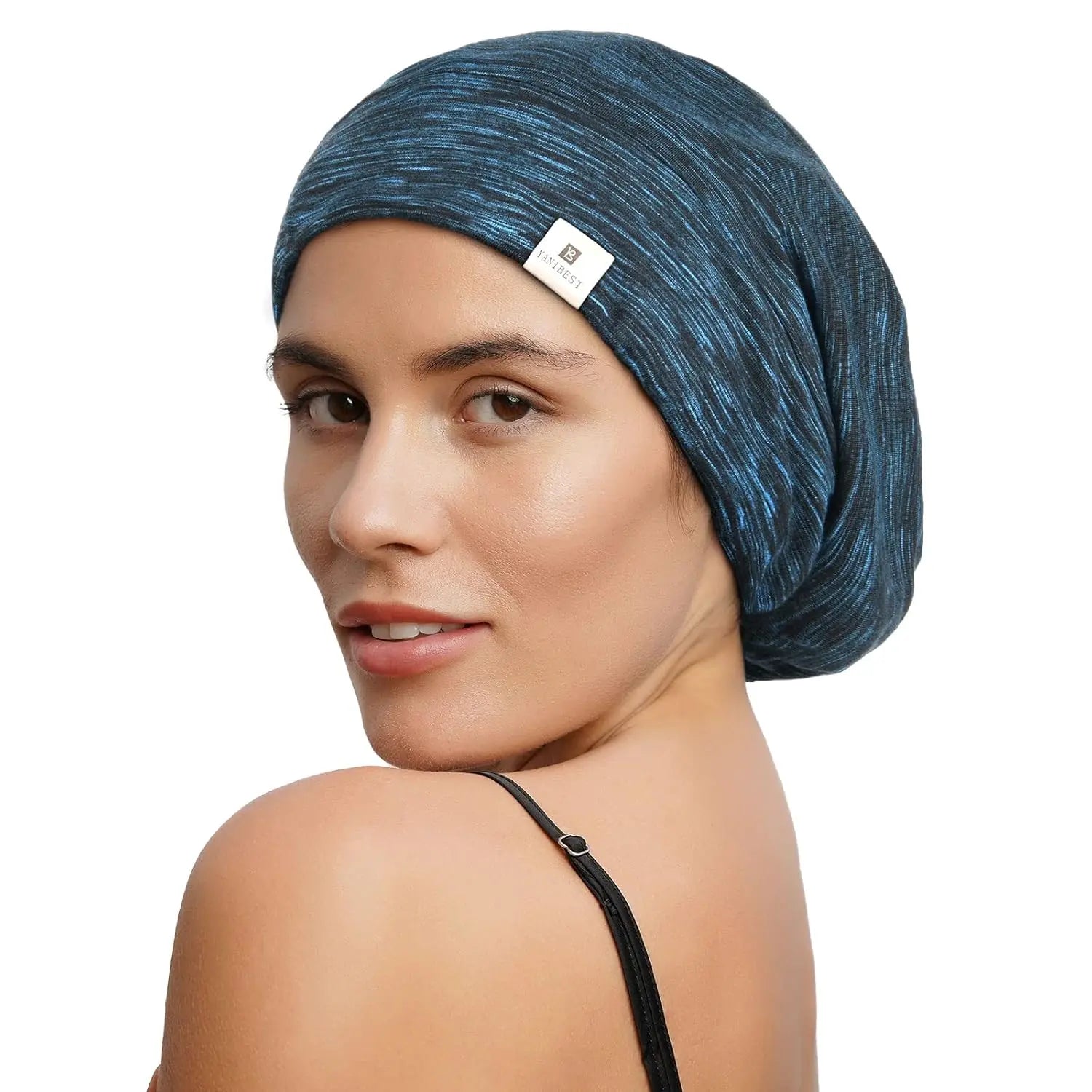 Butter Satin Lined Slouchy Cap - Teal Heather YANIBEST
