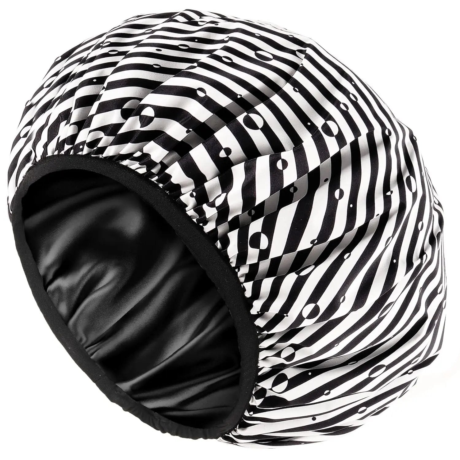 Butter Satin Lined Waterproof Shower Cap - Stripes YANIBEST