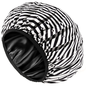 Butter Satin Lined Waterproof Shower Cap - Stripes YANIBEST