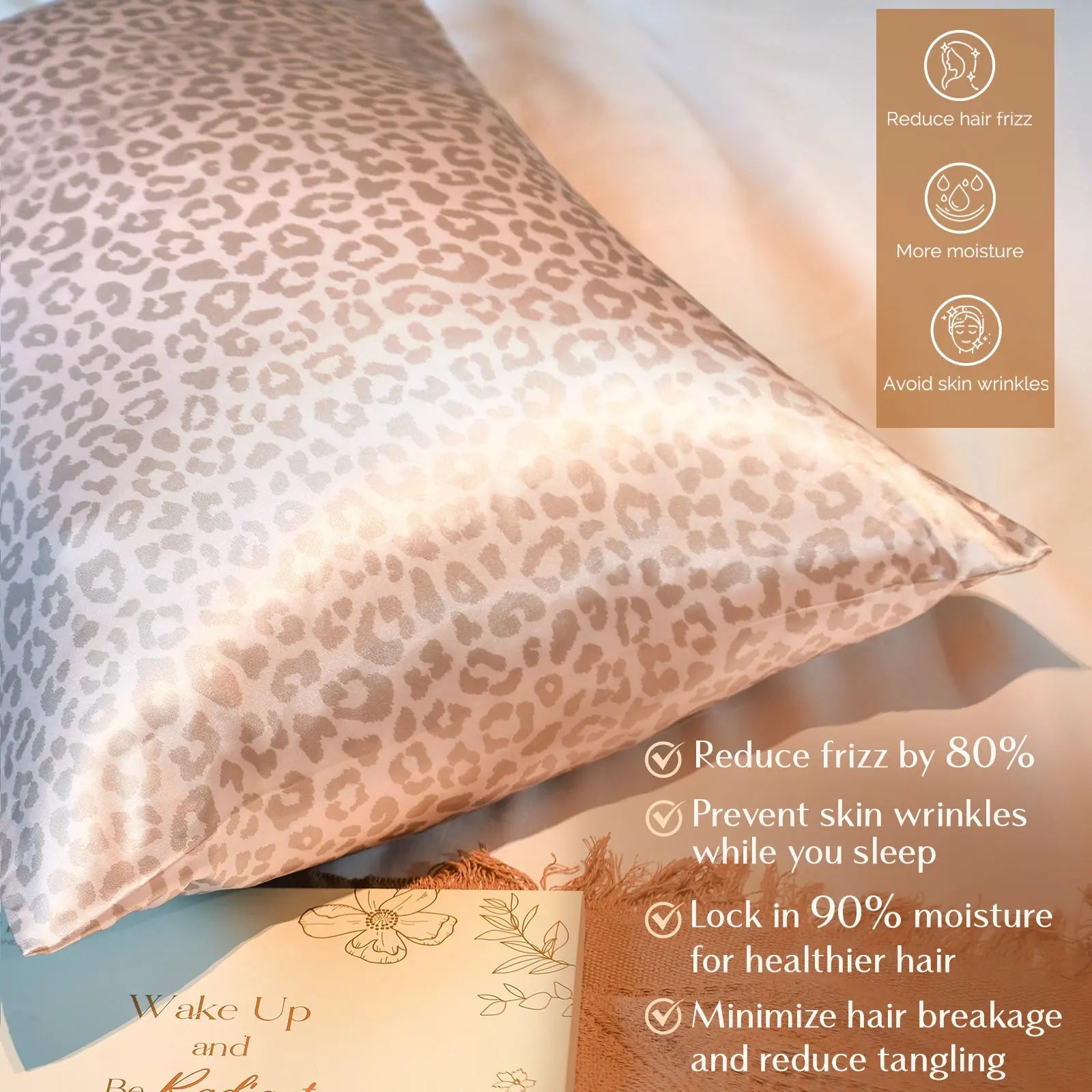 Butter-Satin Pillowcases 2 Pack Set| Pink Leopard - YANIBEST