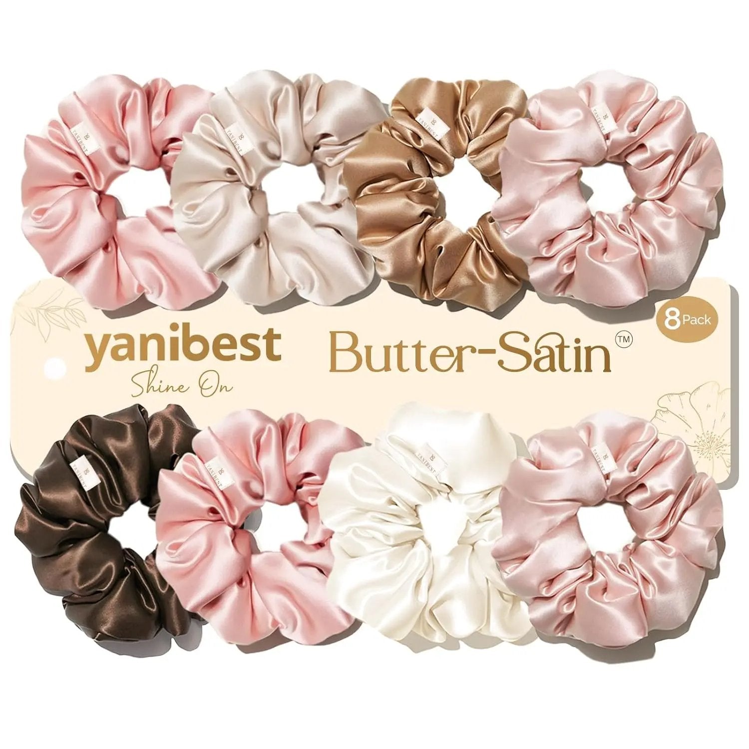 Butter Satin Scrunchie 8 in 1 - Light Colorful YANIBEST
