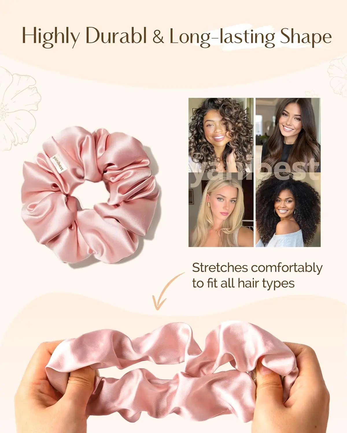 Butter Satin Scrunchie 8 in 1 - Light Colorful YANIBEST