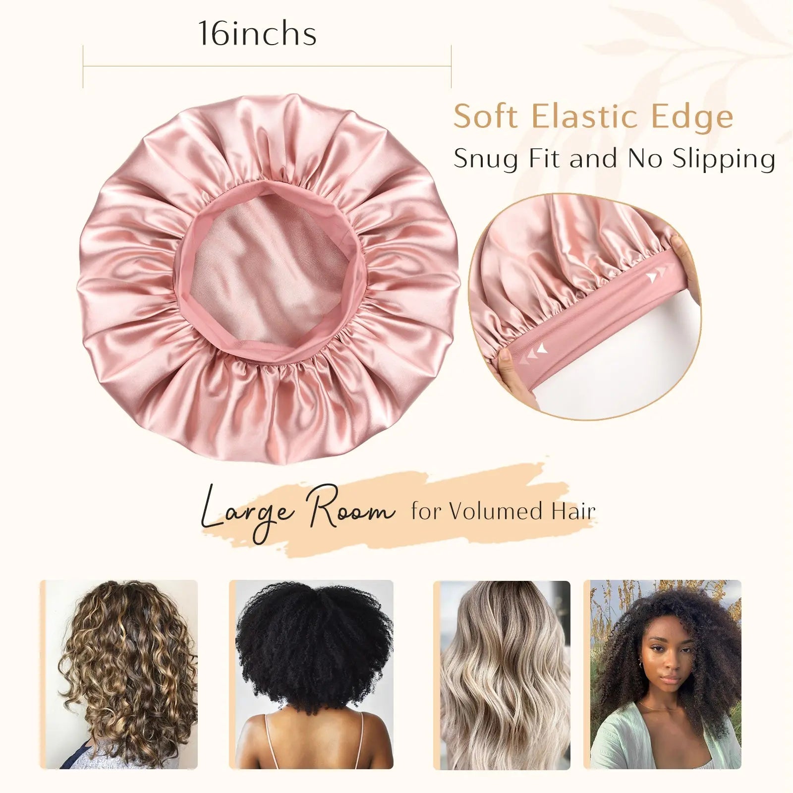 Double Layer Butter Satin Bonnet|  Rose Pink - YANIBEST