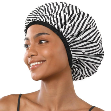 Double Layer Waterproof Shower Cap - Stripes YANIBEST