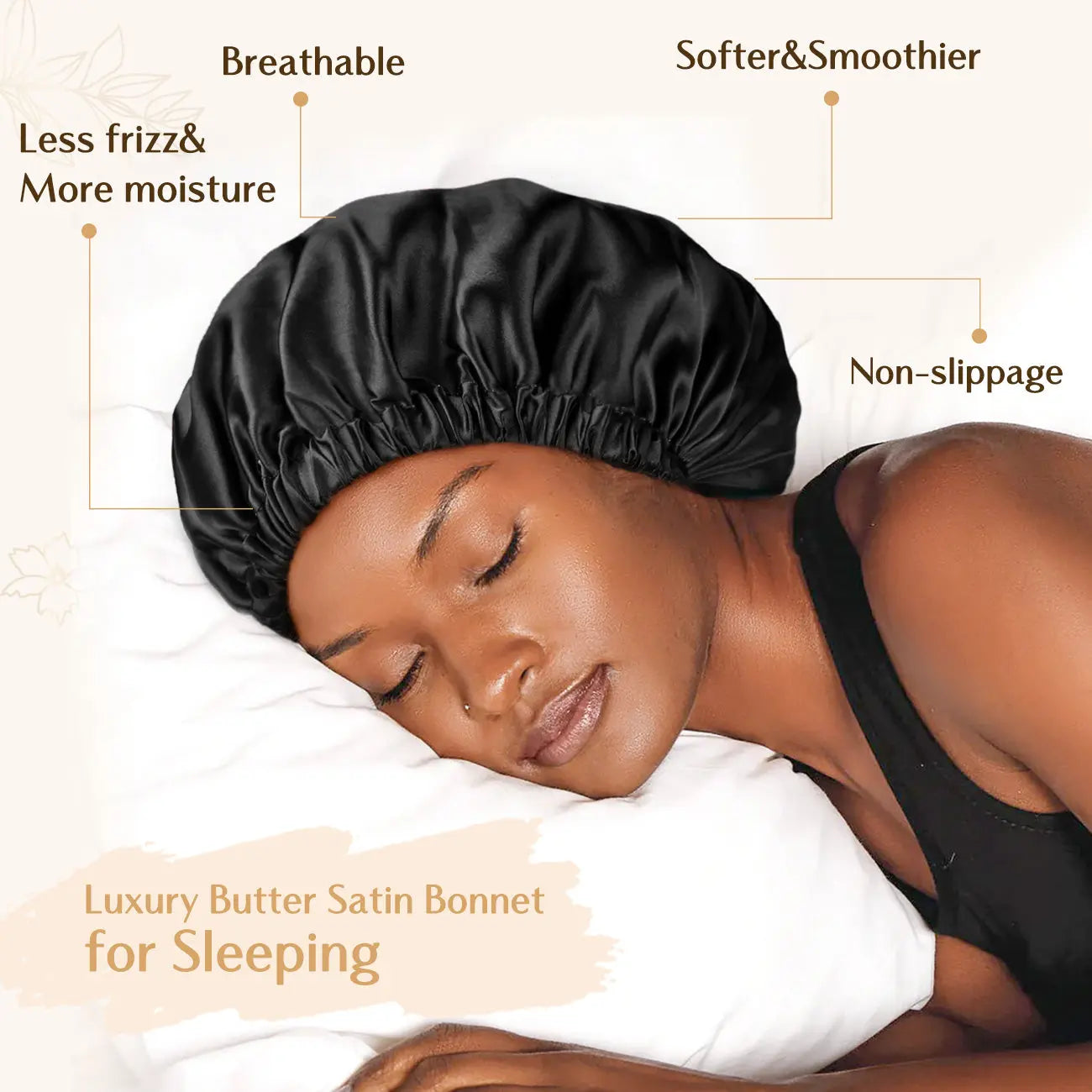 Elastic Double Layer Butter Satin Bonnet YANIBEST