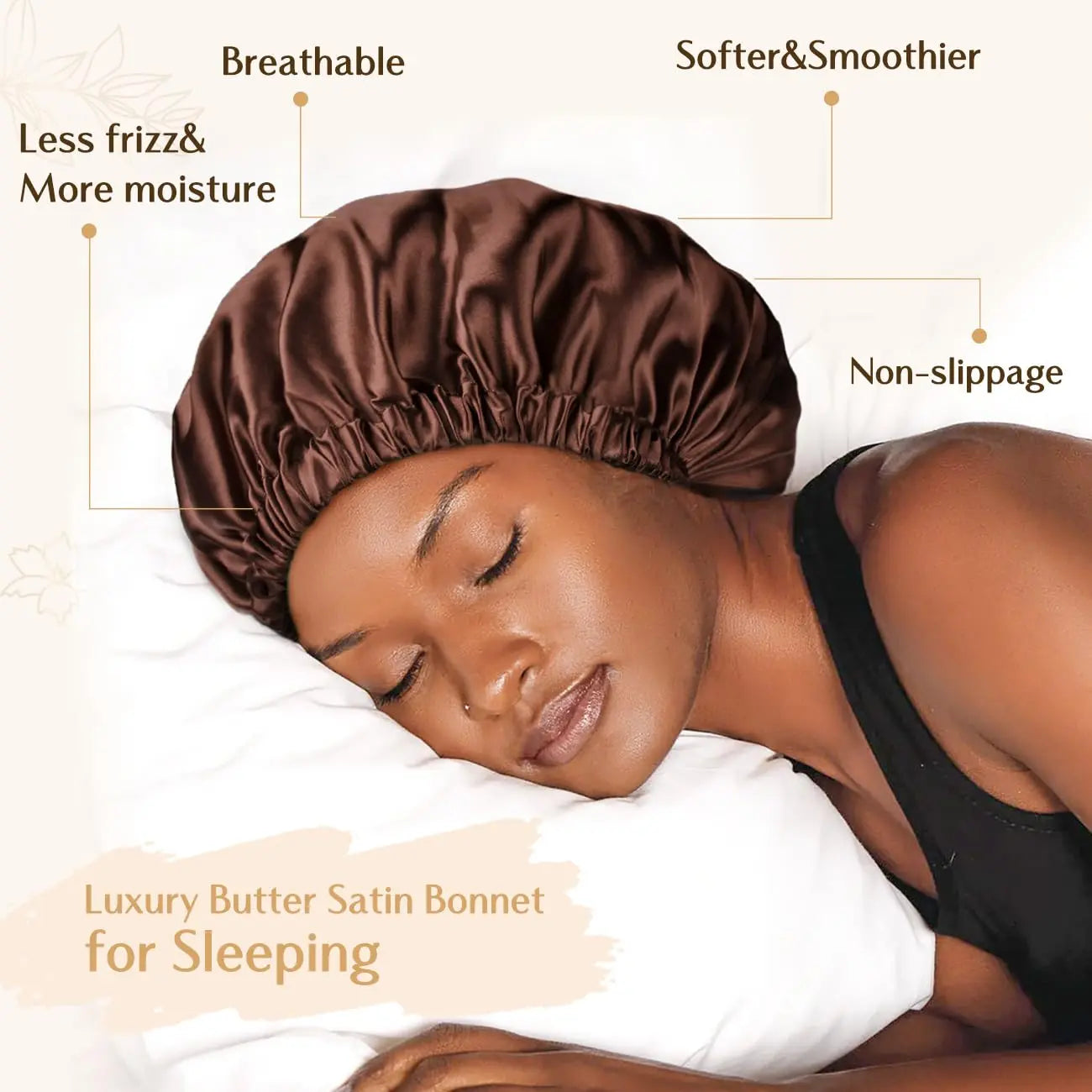 Elastic Double Layer Butter Satin Bonnet YANIBEST