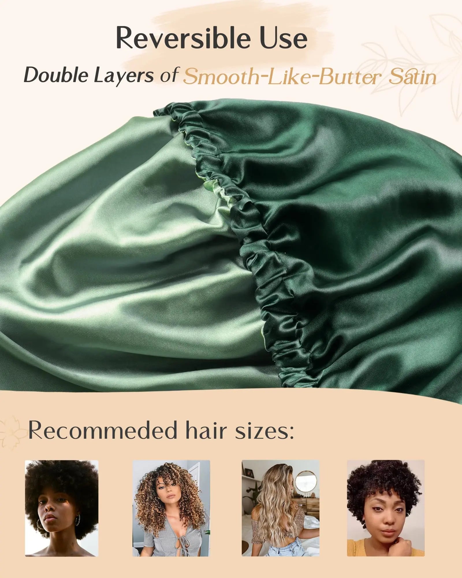 Elastic Double Layer Butter Satin Bonnet YANIBEST