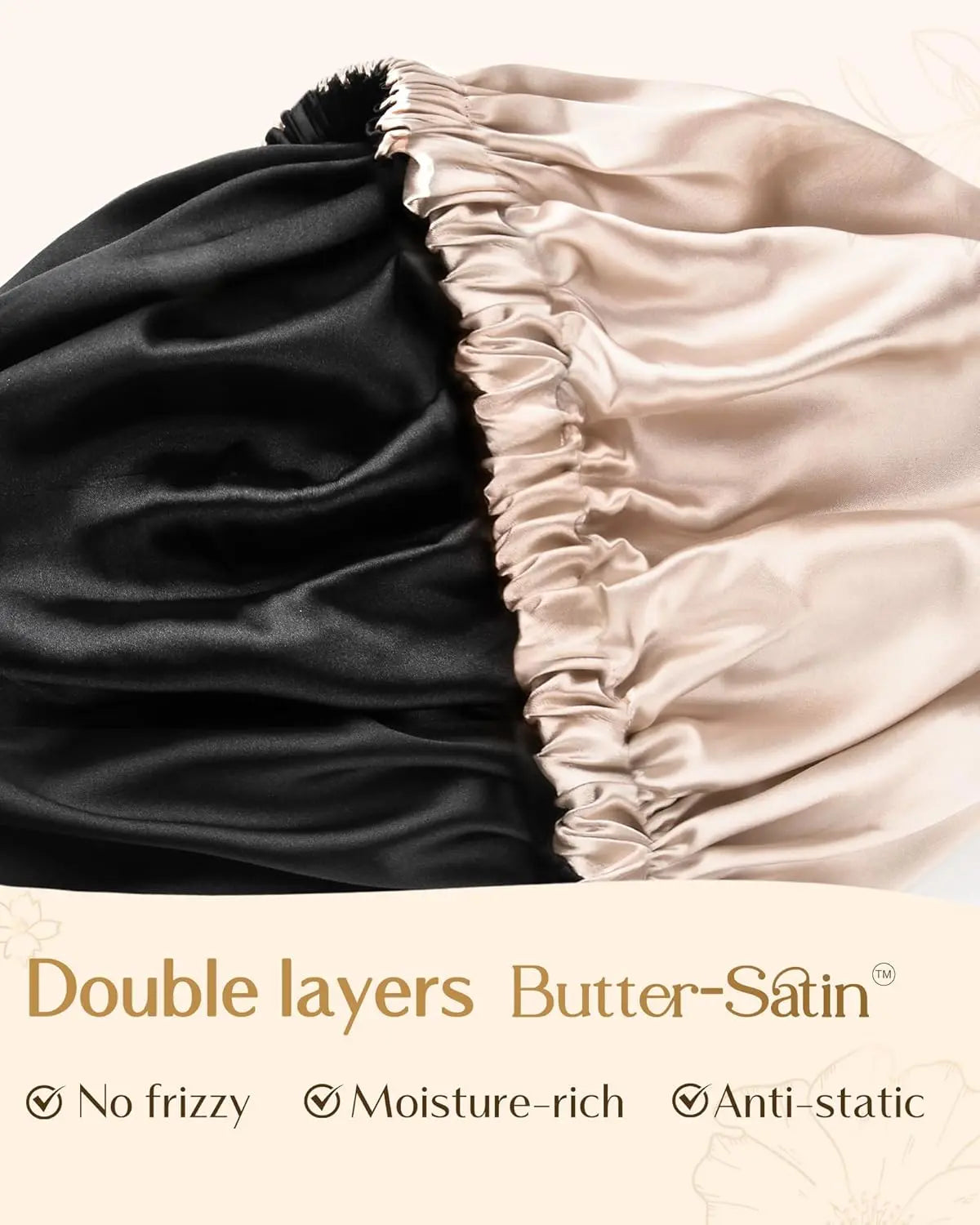 Elastic Double Layer Butter Satin Bonnet YANIBEST