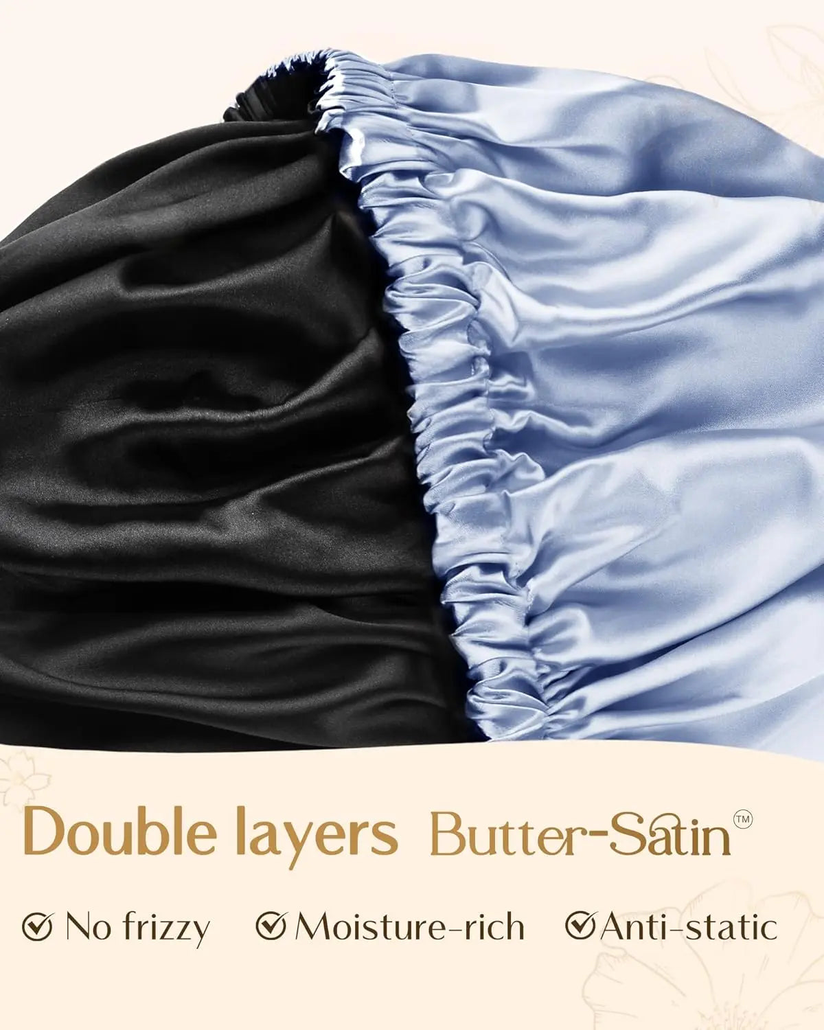 Elastic Double Layer Butter Satin Bonnet YANIBEST