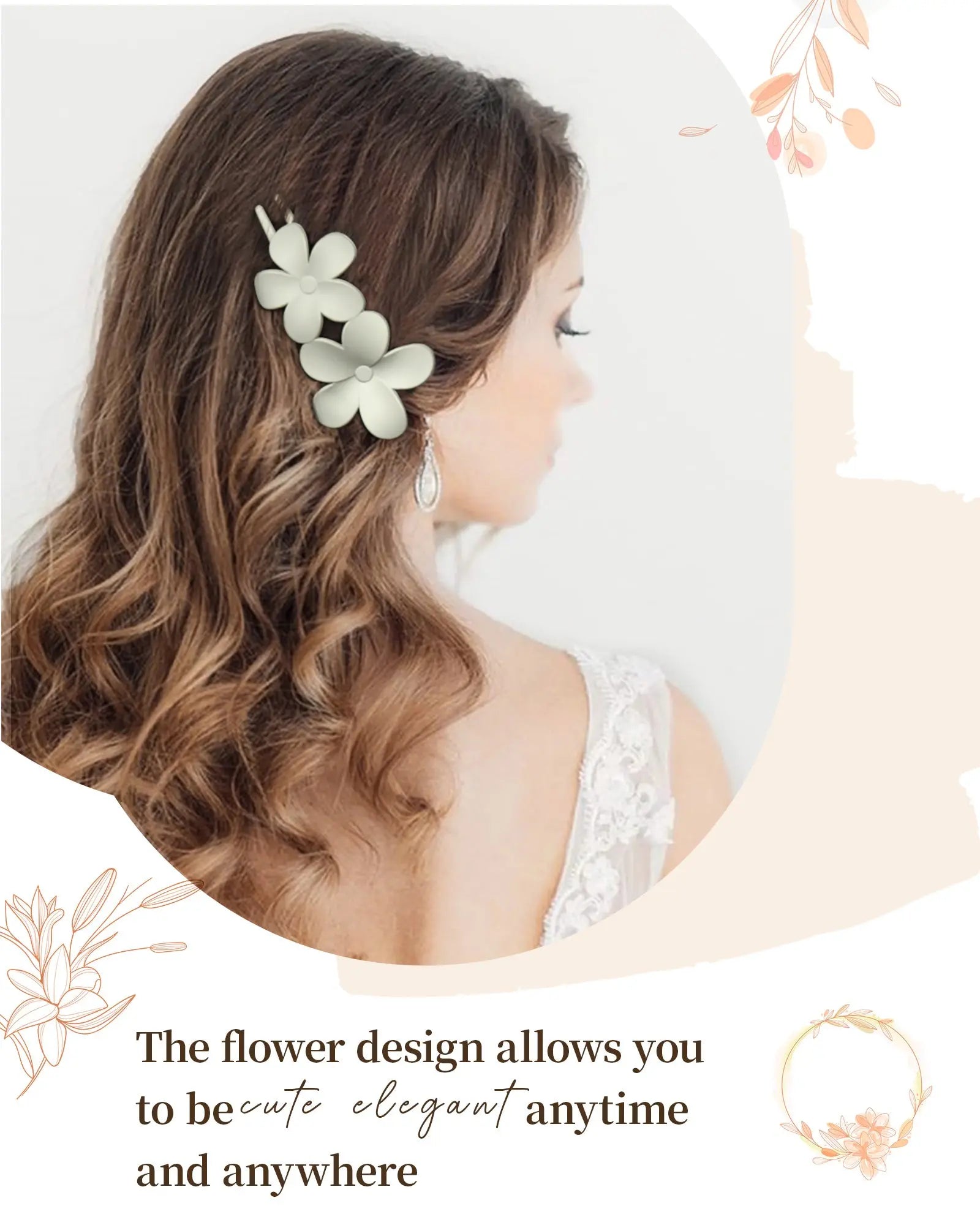 Floral French Concord Flat Hair Clips - YANIBEST