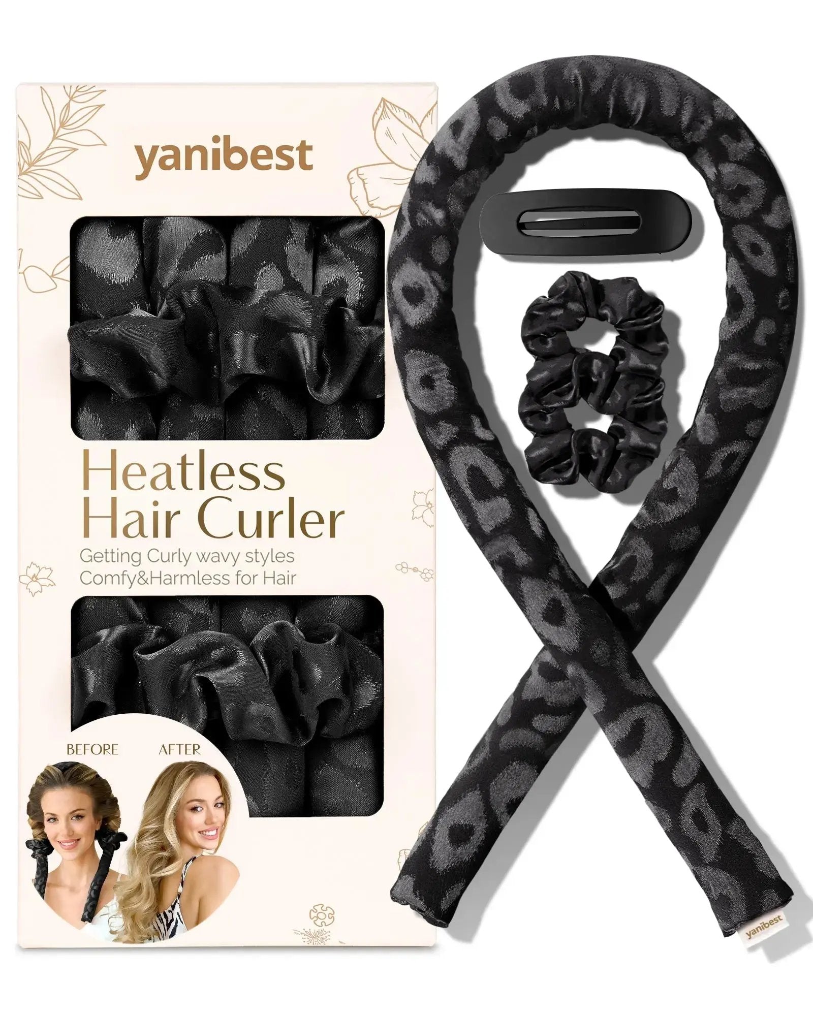Heatless Hair Curler | Leopard Jacquard YANIBEST 20.99