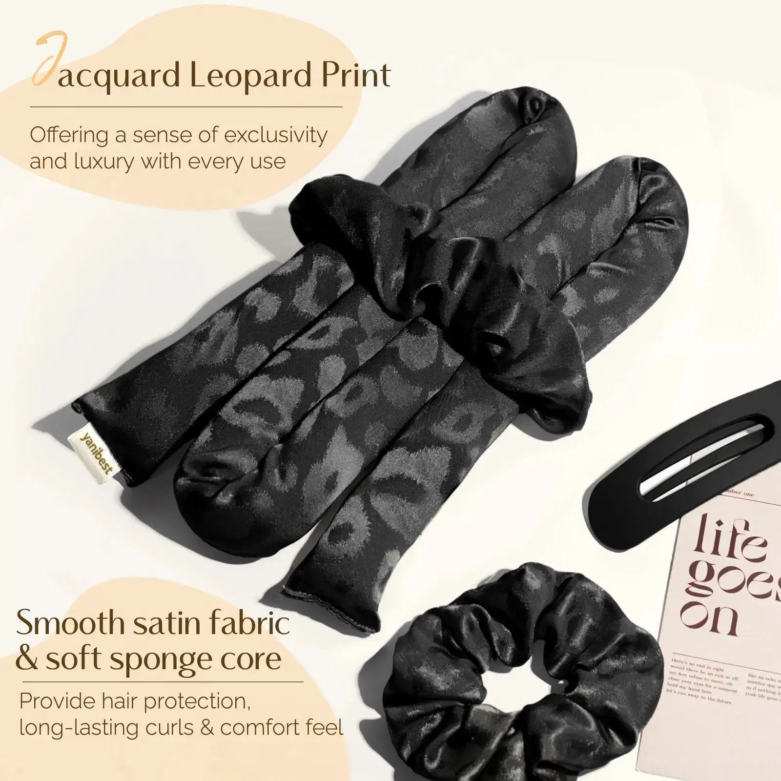 Heatless Hair Curler | Leopard Jacquard YANIBEST