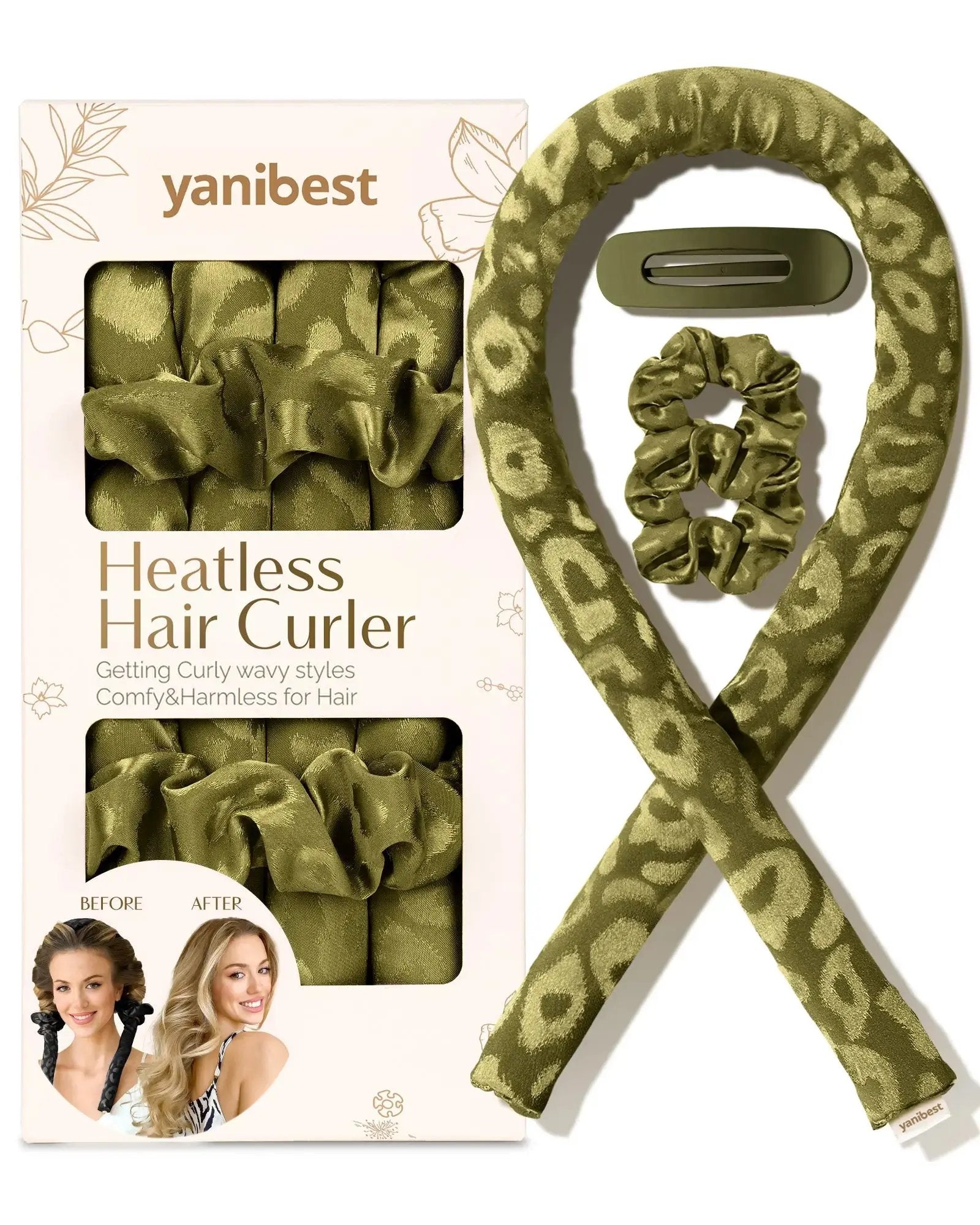 Heatless Hair Curler | Leopard Jacquard YANIBEST 20.99