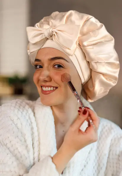 Jaquard Satin Bonnets | Champaign Heart YANIBEST