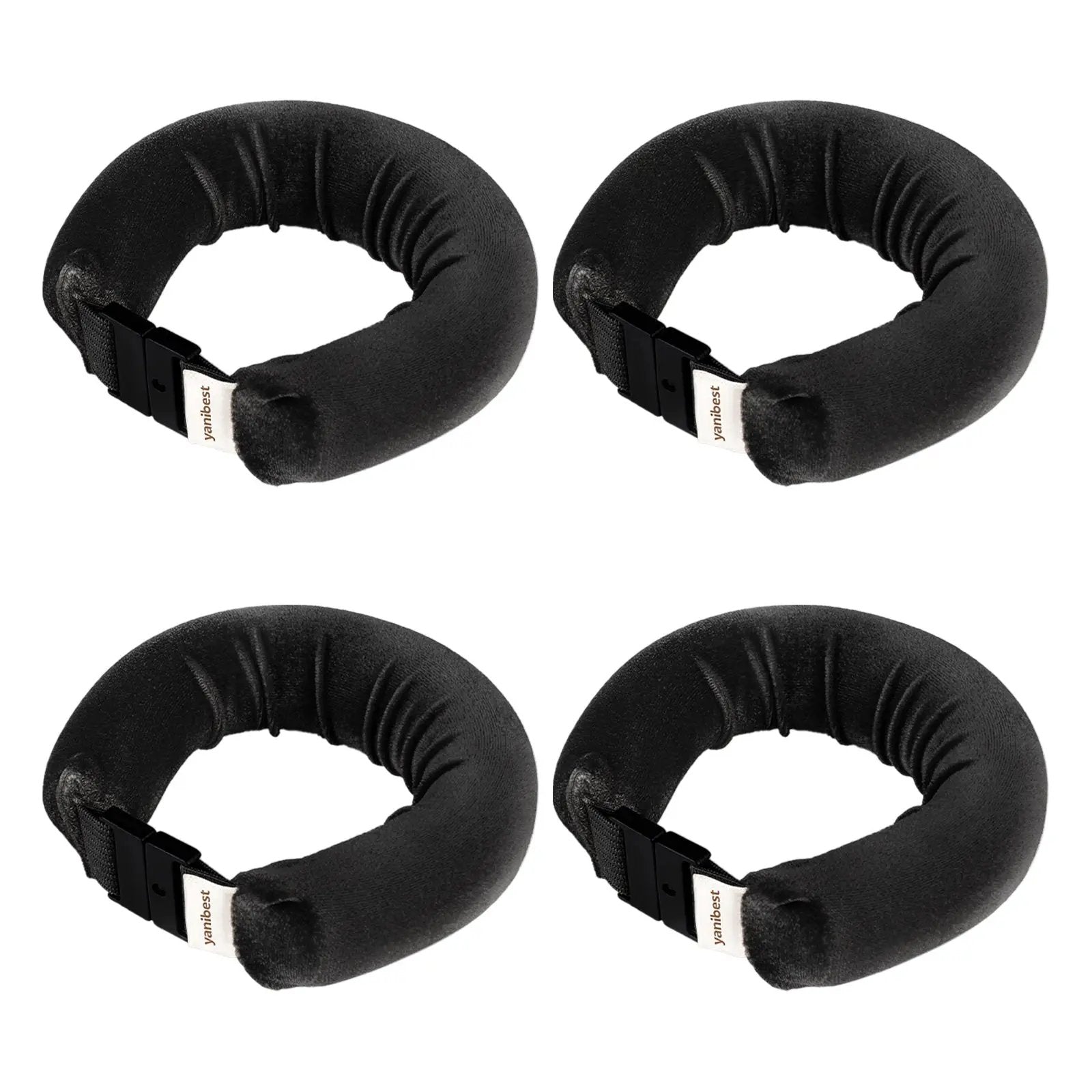 Jumbo Velvet Heatless Flexi Hair Rollers 4 in 1 Set - Black YANIBEST