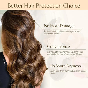 Jumbo Velvet Heatless Flexi Hair Rollers 4 in 1 Set - Chocolate YANIBEST