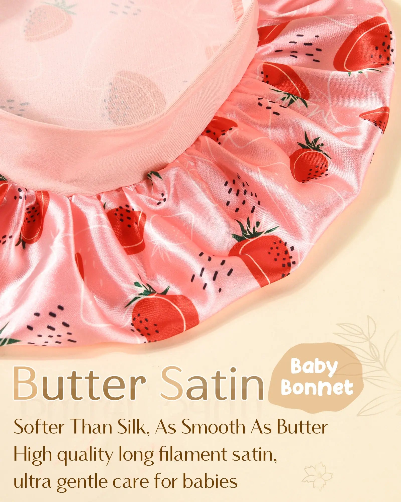Kids Strawberry Satin Bonnet-Pink/Purple YANIBEST