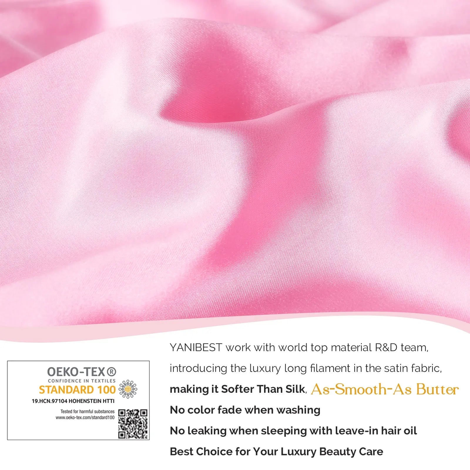 Long Tail Satin Bonnet wiht Tie Band| 2 in 1 - YANIBEST