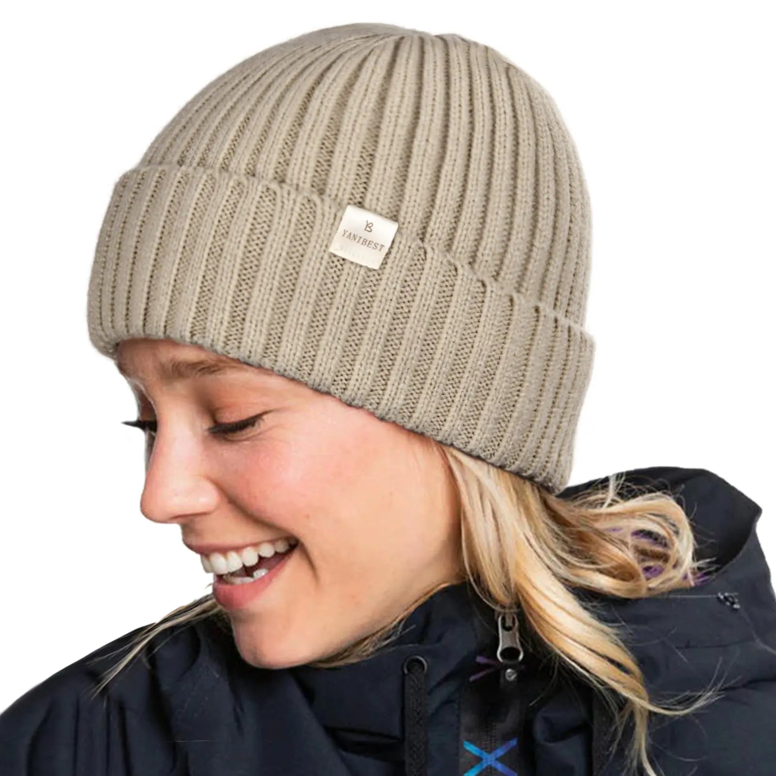 Satin Lined Winter Beanie Hat| Ash Grey - YANIBEST