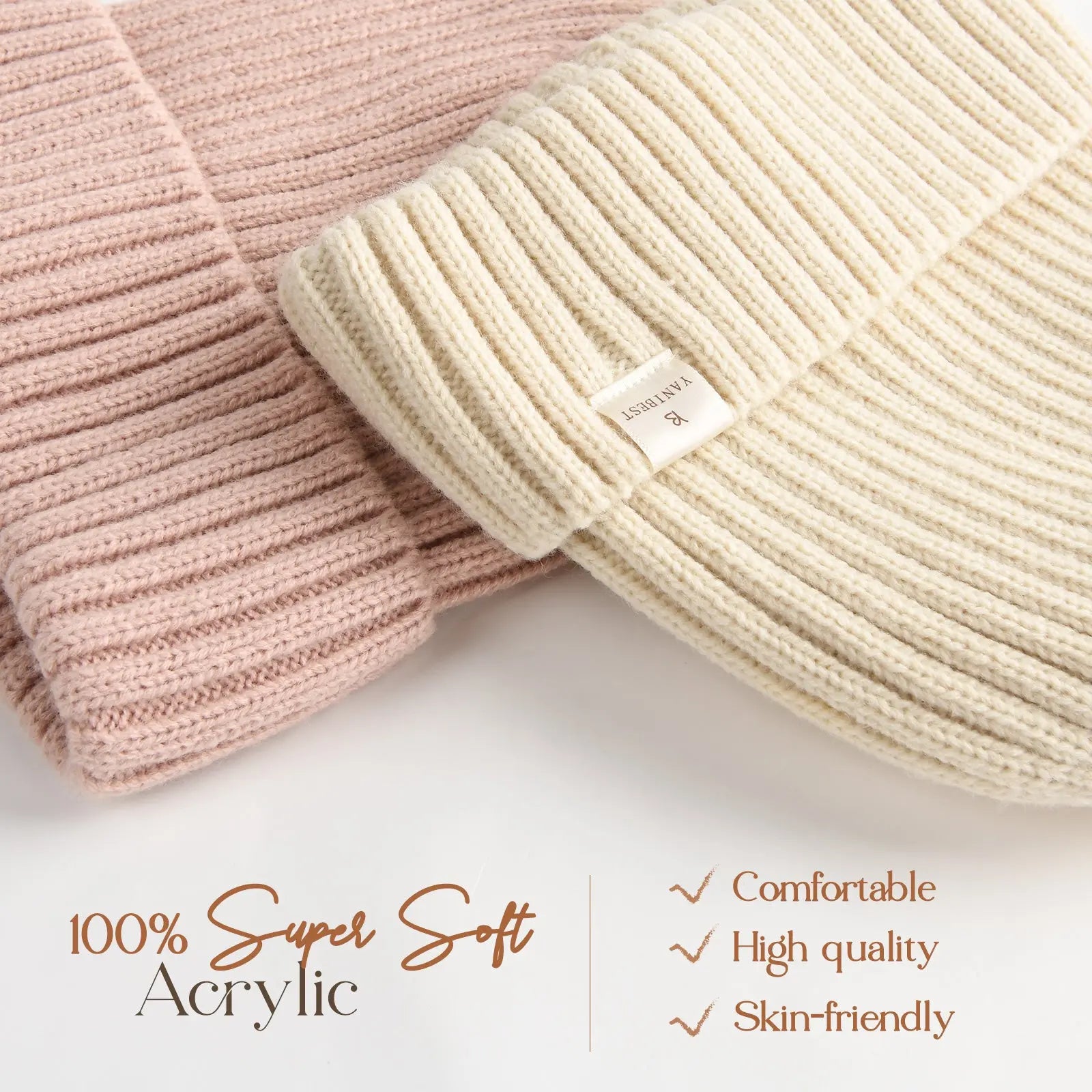 Satin Lined Winter Beanie Hat| Beige - YANIBEST