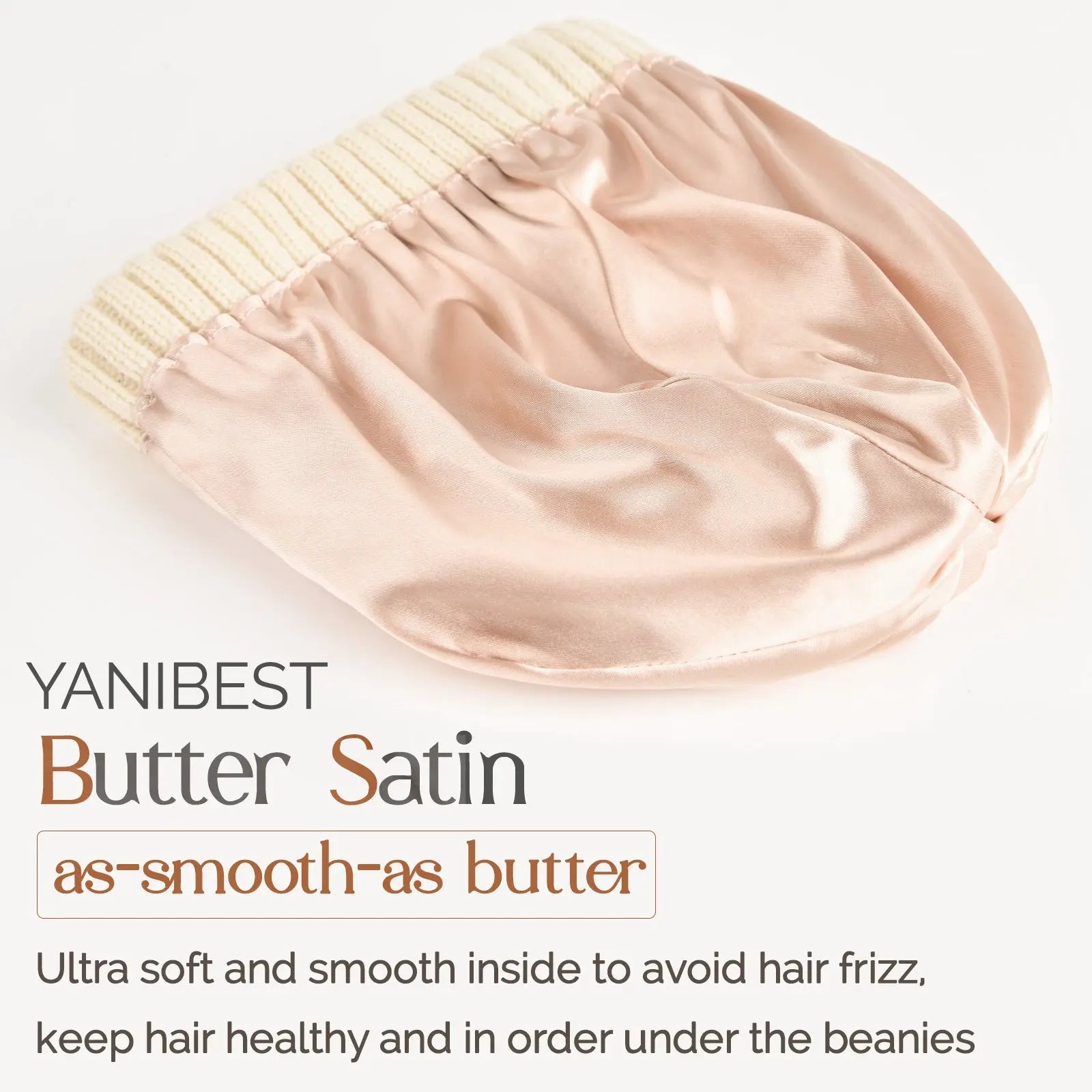 Satin Lined Winter Beanie Hat| Beige - YANIBEST