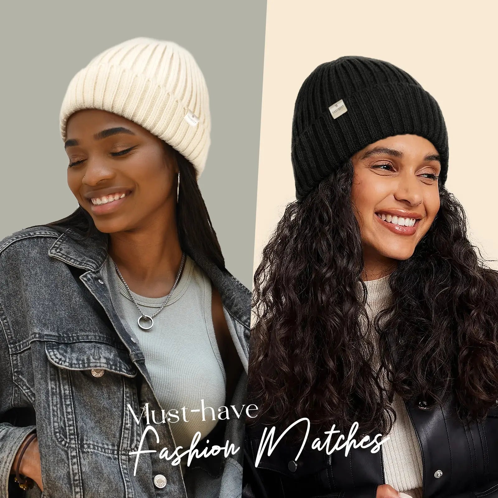 Satin Lined Winter Beanie Hat| Black - YANIBEST