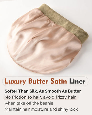 Satin Lined Winter Beanie Hat| Treegreen - YANIBEST