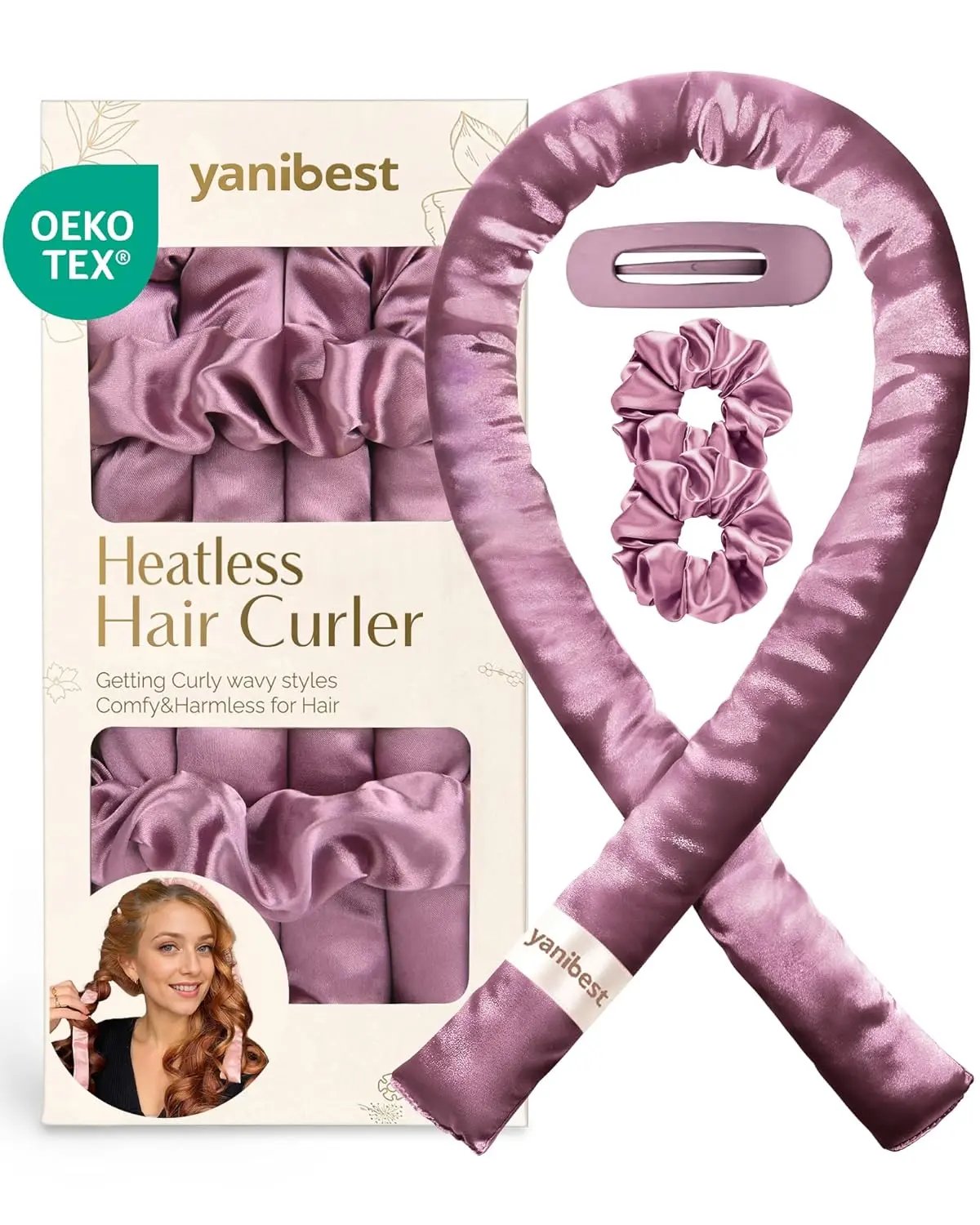 Silky Heatless Hair Curler Rods - Purple YANIBEST
