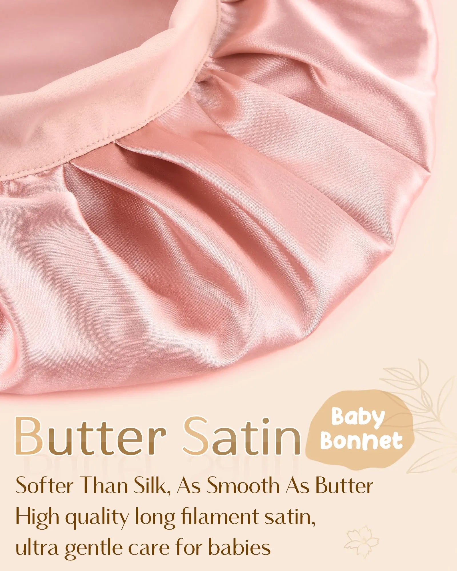 Toddler Tie Band Butter Satin Bonnet YANIBEST