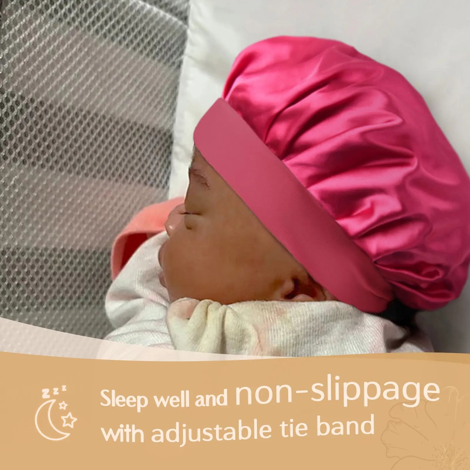 Toddler Tie Band Butter Satin Bonnet YANIBEST