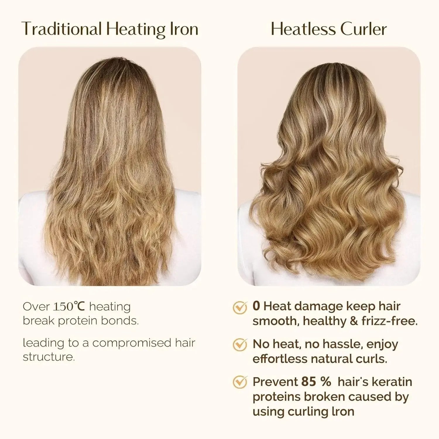 Velvet Heatless Hair Curler Band - Blush Pink YANIBEST