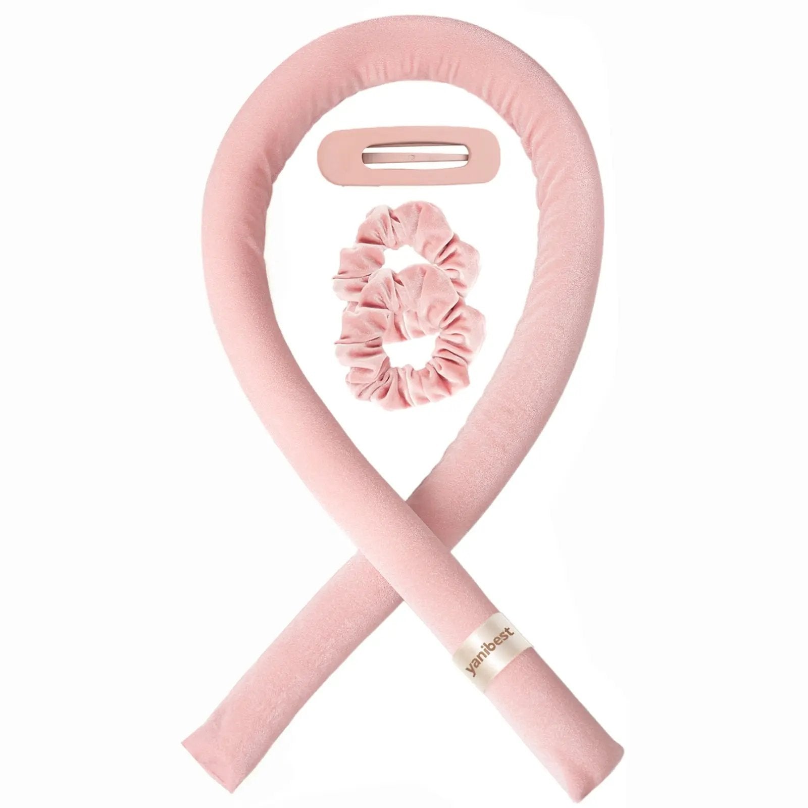 Velvet Heatless Hair Curler Rods - Blush Pink YANIBEST