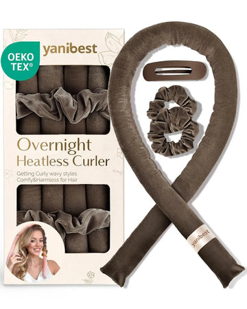Velvet Heatless Hair Curler Rods - Chocolate YANIBEST