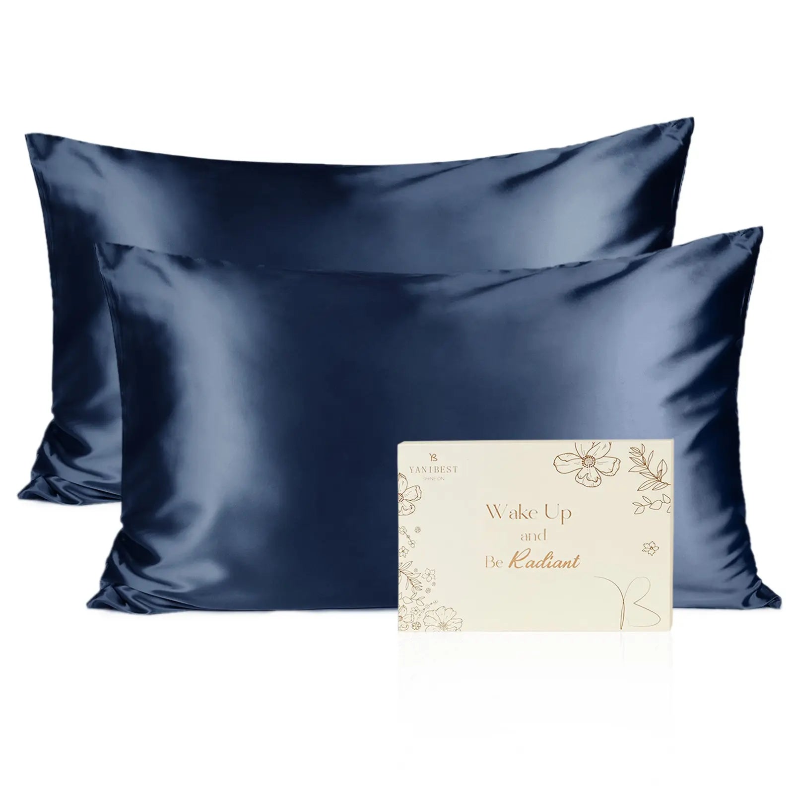 YANIBEST Butter Satin Pillowcases 2 Pack Set Pillow Covers| Ocean Blue YANIBEST