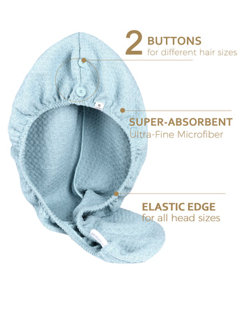 Mircrofiber Hair Towel Turban 2 in 1 - Blue