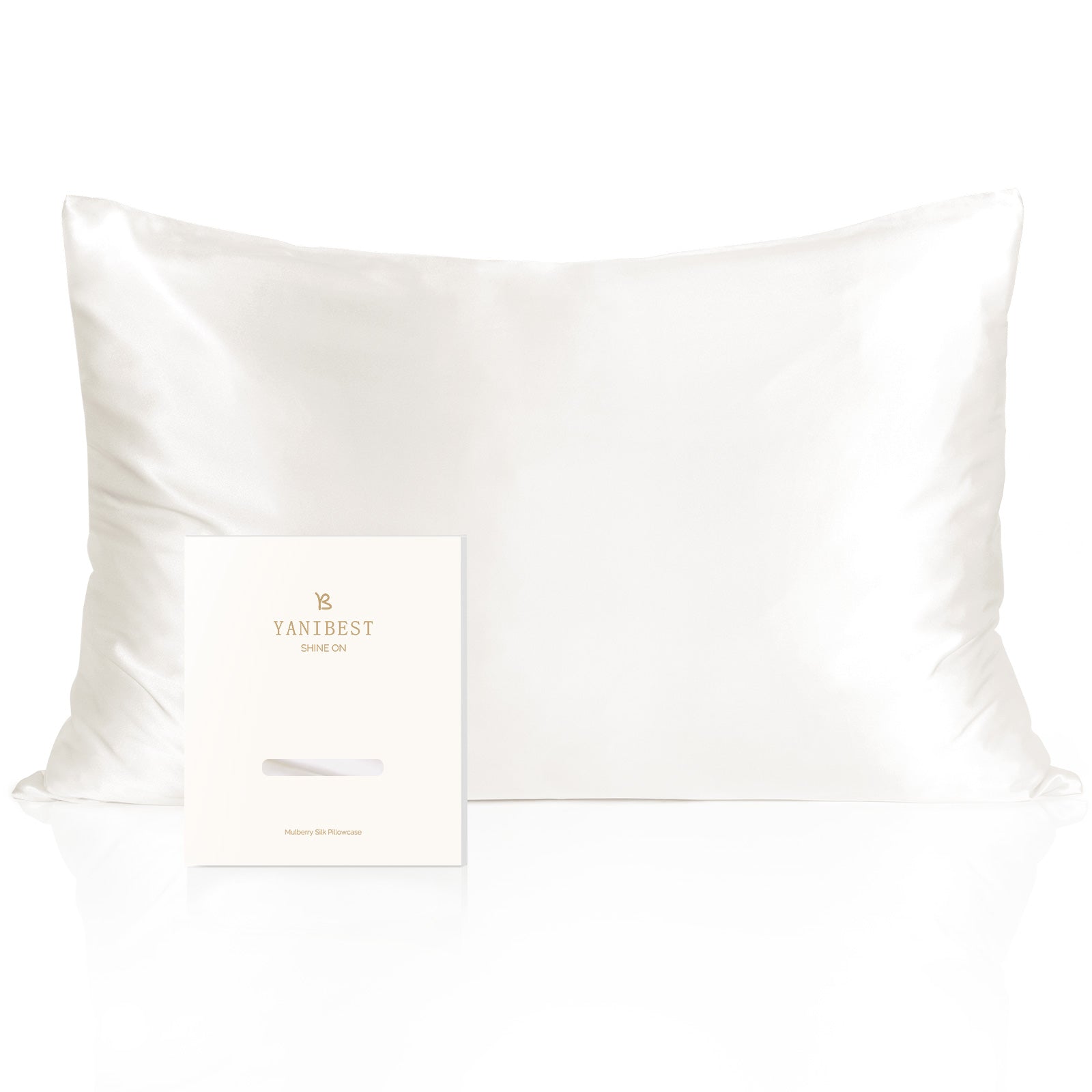 100 22MM Mulberry Silk Pillowcase Cream White YANIBEST