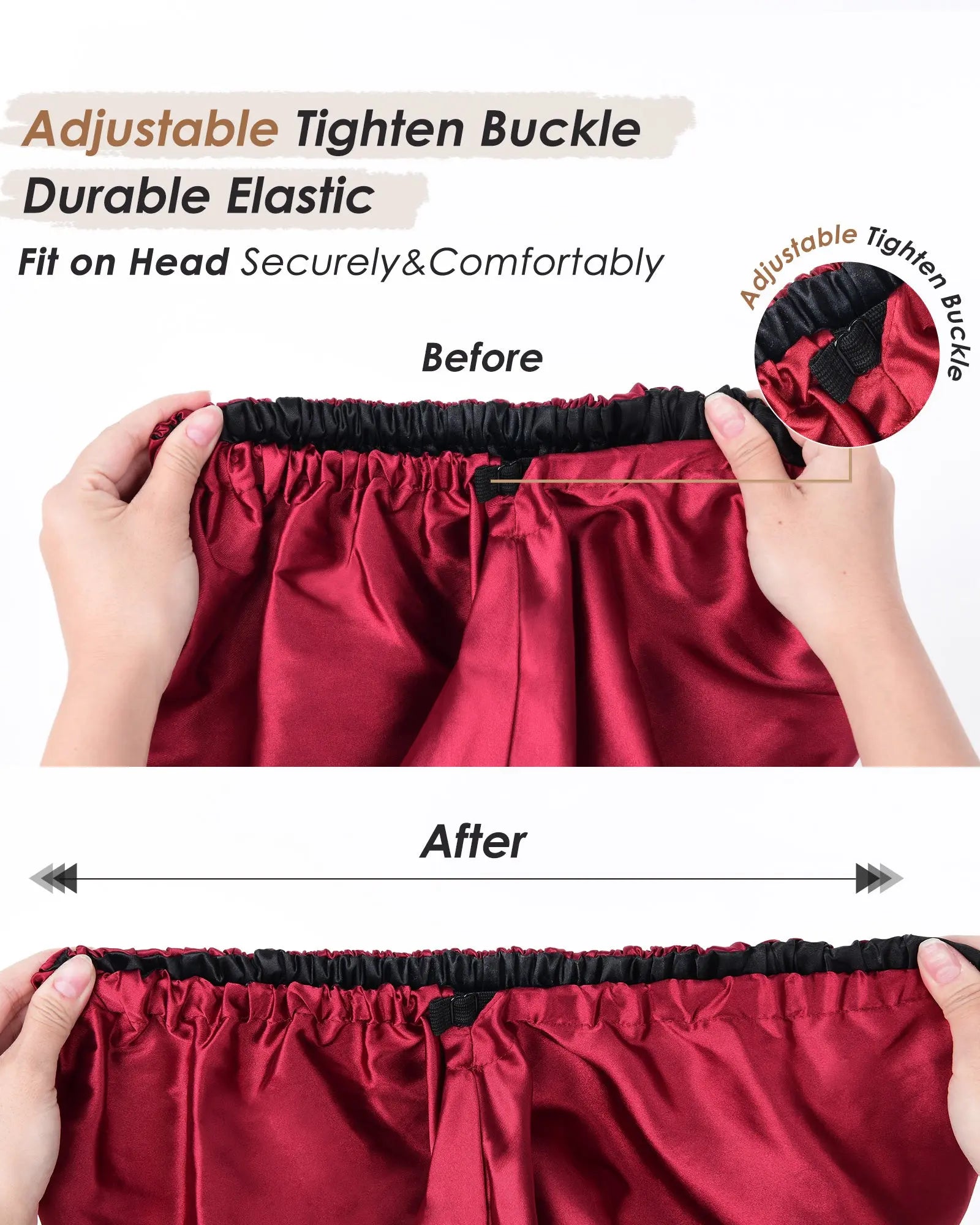 Long Tail Satin Bonnet| Burgundy Red YANIBEST